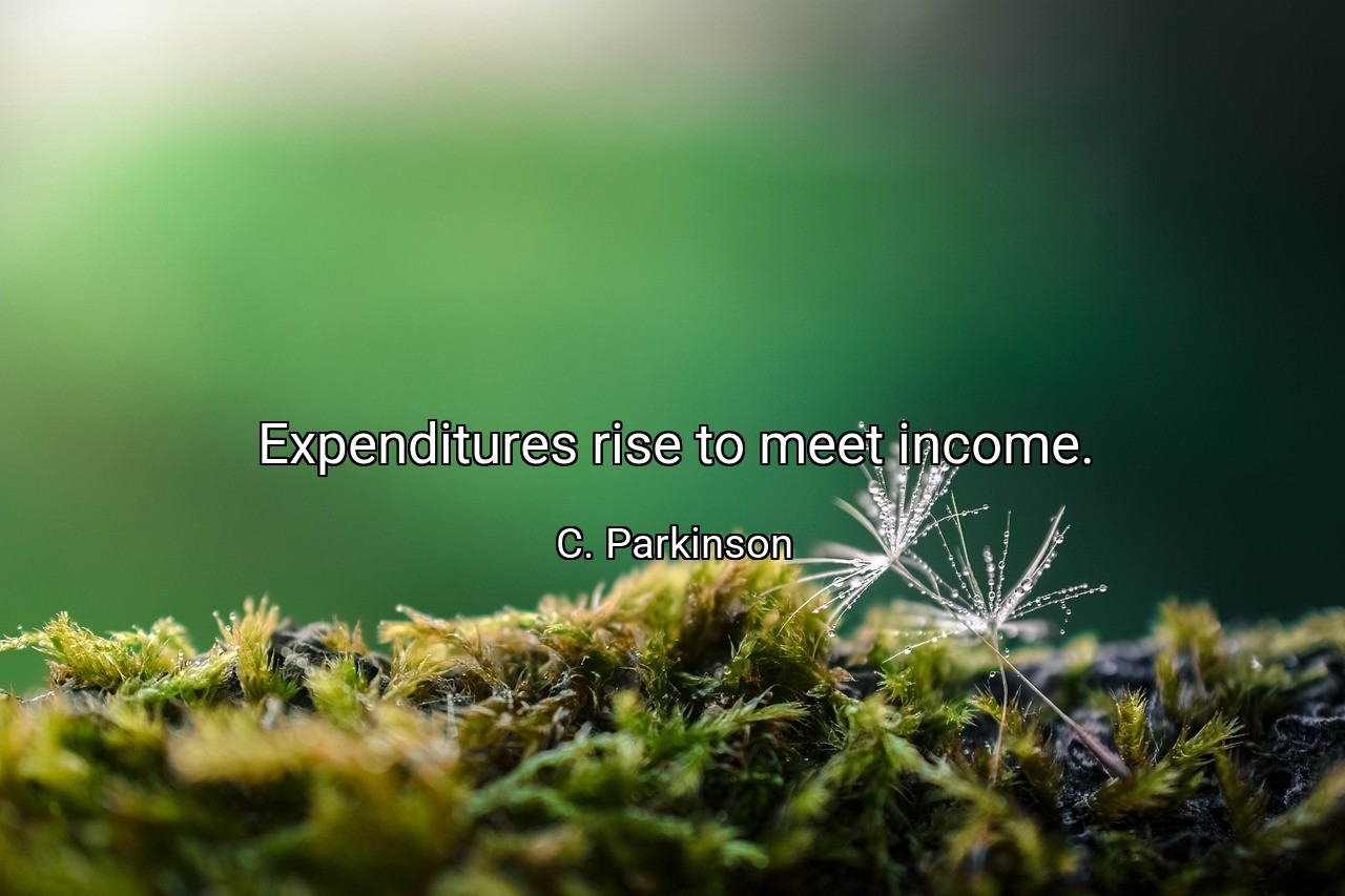 Expenditures rise to meet income. - C. Parkinson