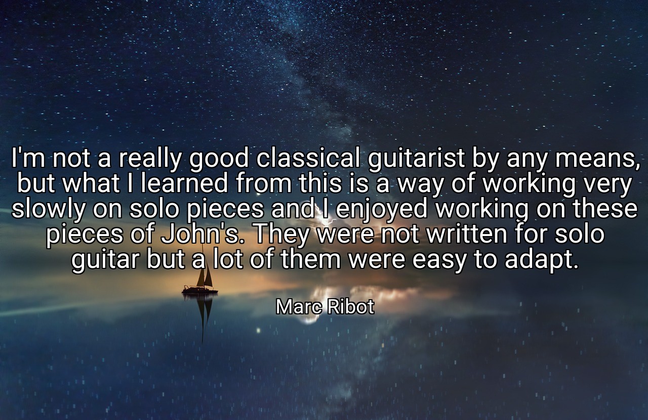 I'm not a really good classical guitarist by any means, but what I learned from this is a way of working very slowly on solo pieces and I enjoyed working on these pieces of John's. They were not written for solo guitar but a lot of them were easy to adapt. - Marc Ribot