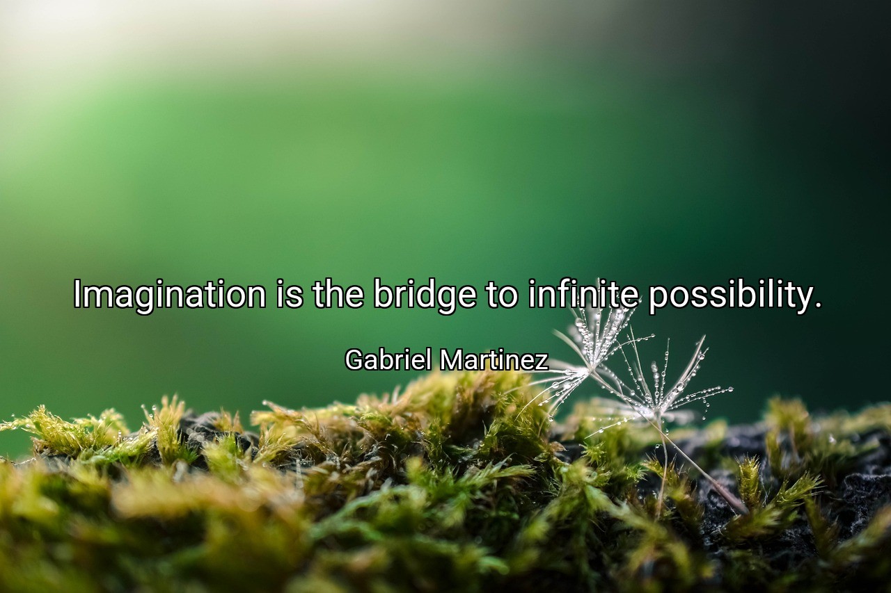 Imagination is the bridge to infinite possibility. - Gabriel Martinez