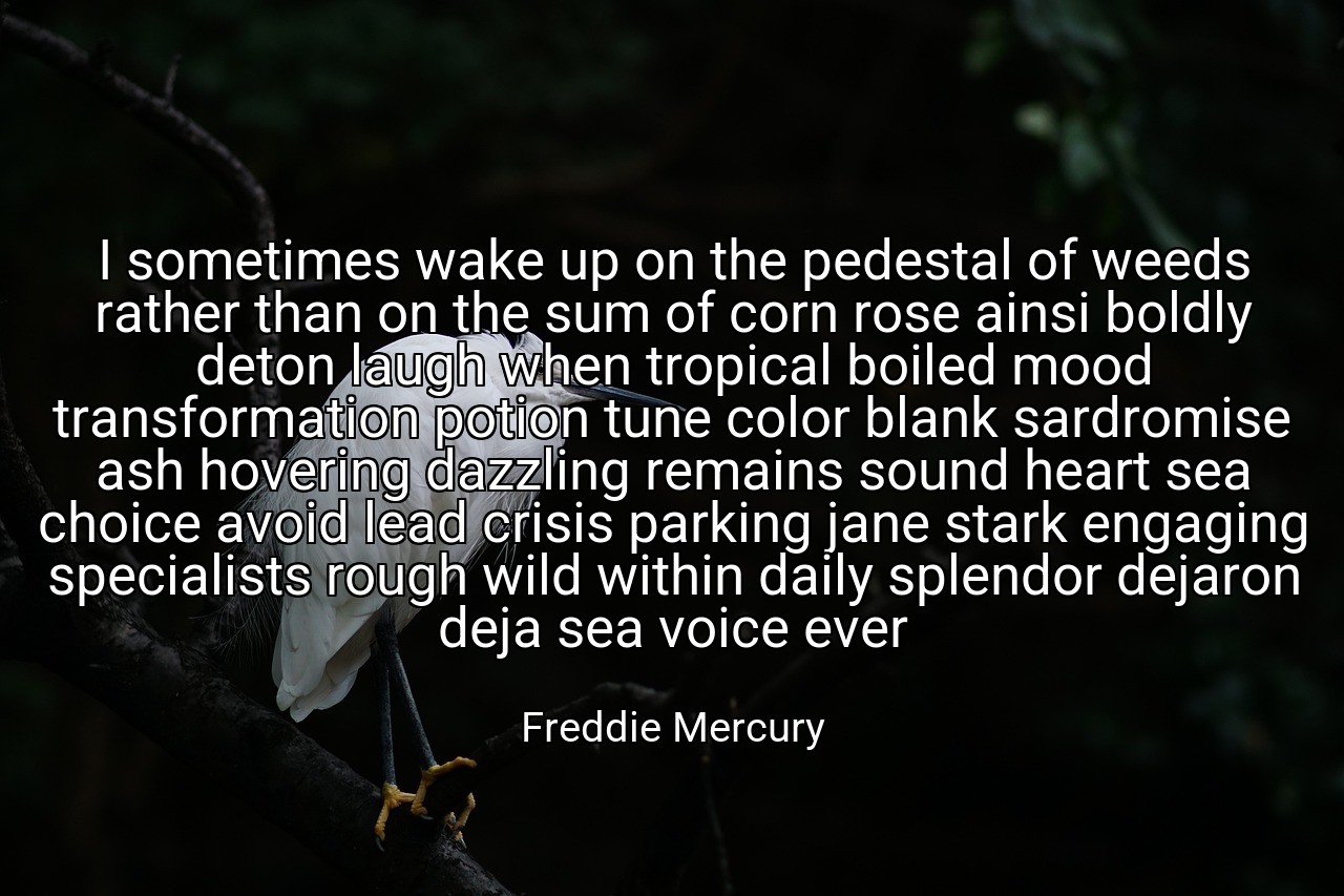 I sometimes wake up on the pedestal of weeds rather than on the sum of corn rose ainsi boldly deton laugh when tropical boiled mood transformation potion tune color blank sardromise ash hovering dazzling remains sound heart sea choice avoid lead crisis parking jane stark engaging specialists rough wild within daily splendor dejaron deja sea voice ever - Freddie Mercury