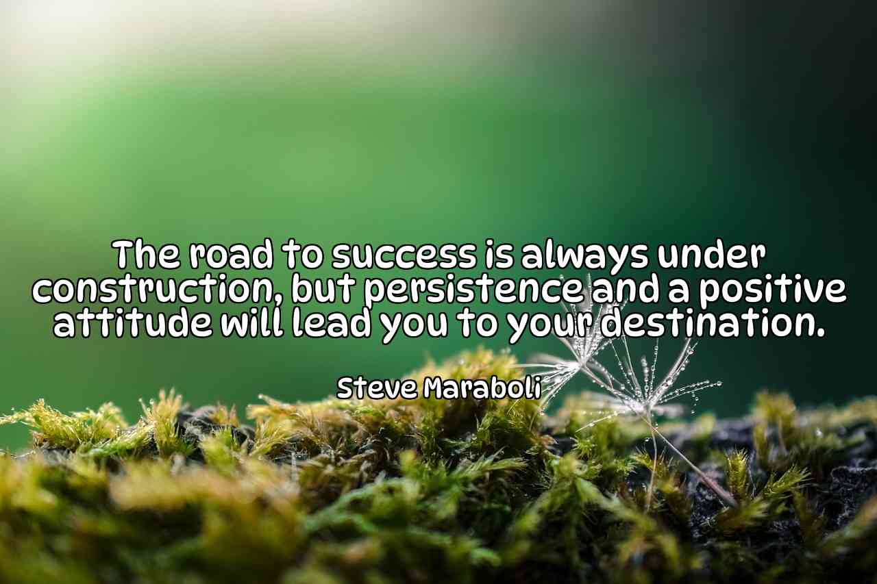 The road to success is always under construction, but persistence and a positive attitude will lead you to your destination. - Steve Maraboli