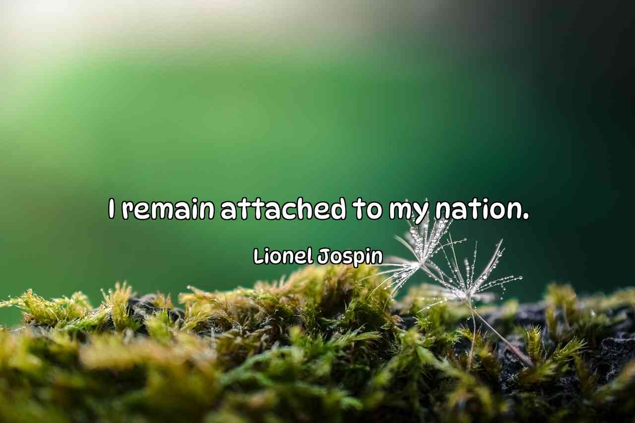 I remain attached to my nation. - Lionel Jospin