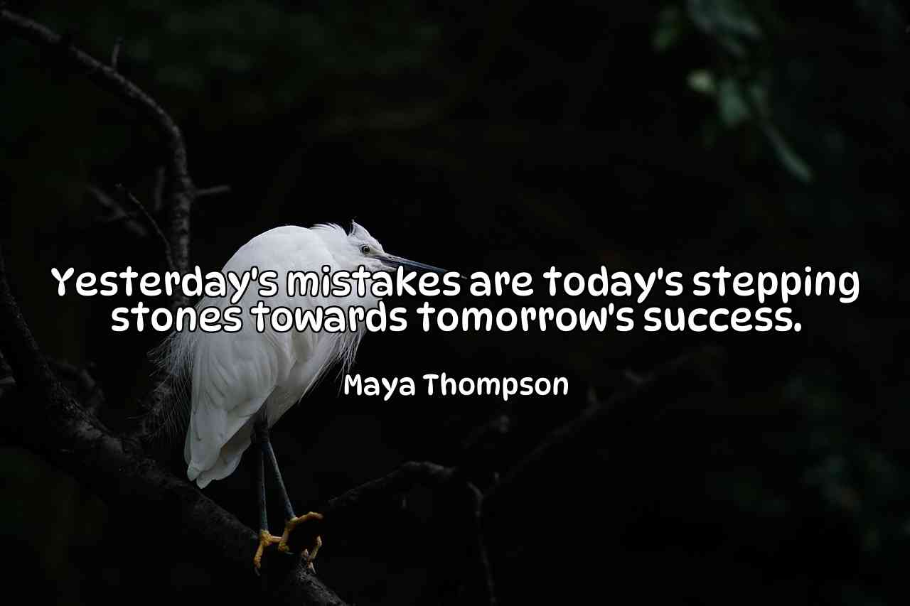 Yesterday's mistakes are today's stepping stones towards tomorrow's success. - Maya Thompson